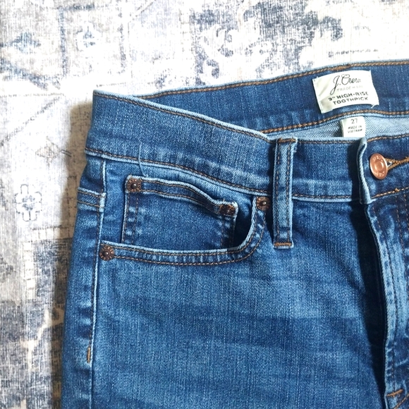 J. Crew High Rise Toothpick Jeans, Size 27 - Picture 4 of 5